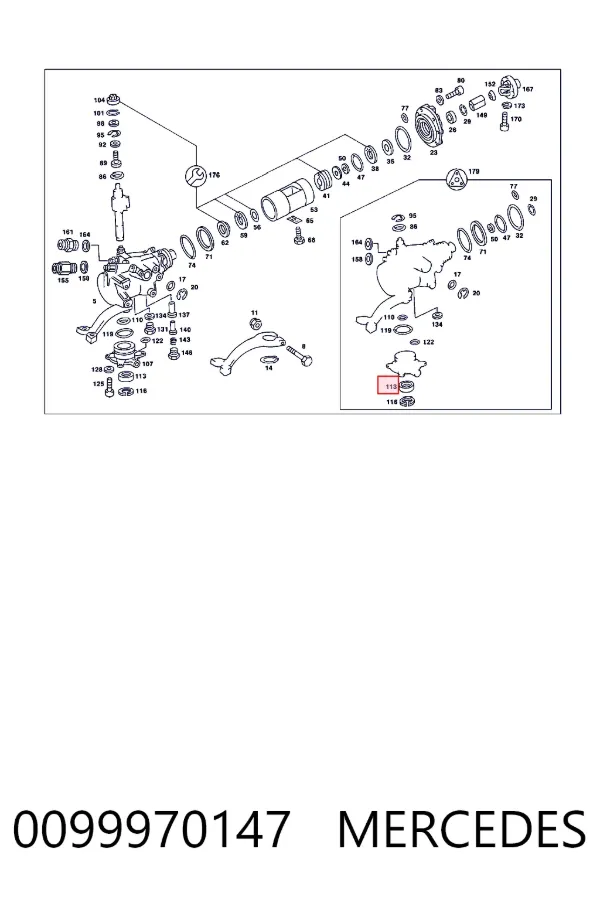 Купить A0099970147 Mercedes Сальник рулевой рейки/механизма