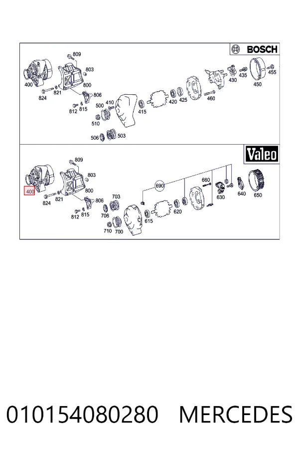 Генератор автомобиля Mercedes A0101540802