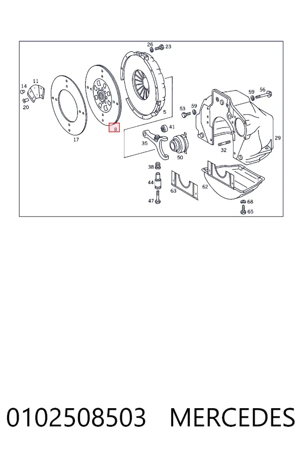 Диск сцепления A0102508503 Mercedes