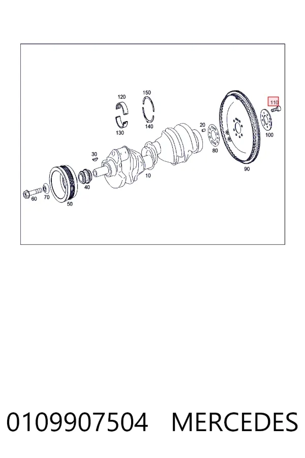 Болт крепления маховика 0109907504 Mercedes