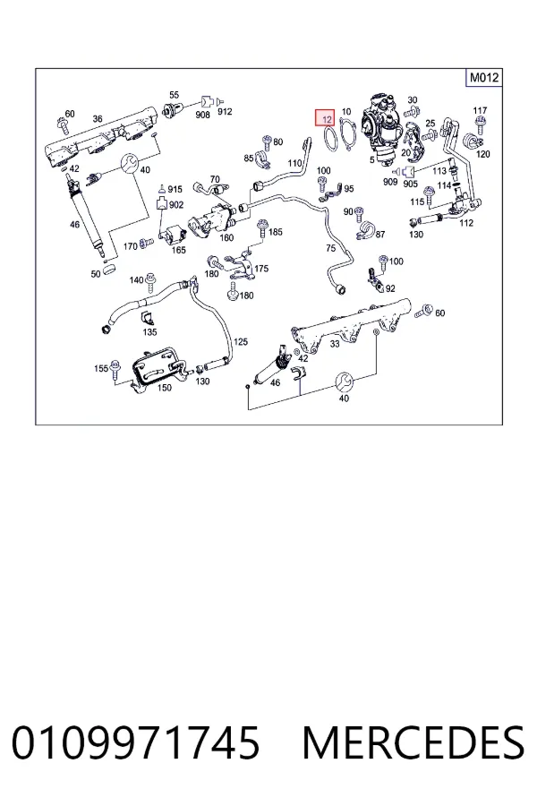 Прокладка впускного коллектора 0109971745 Mercedes