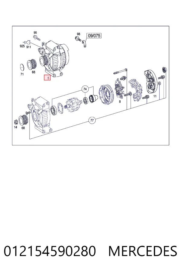 Генератор автомобиля Mercedes A0121545902