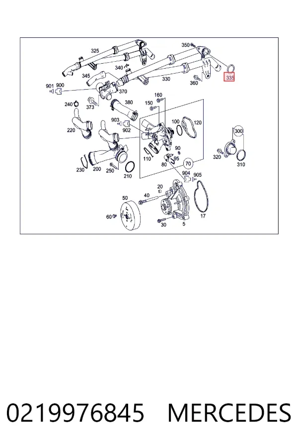 Прокладка помпы Mercedes A0219976845