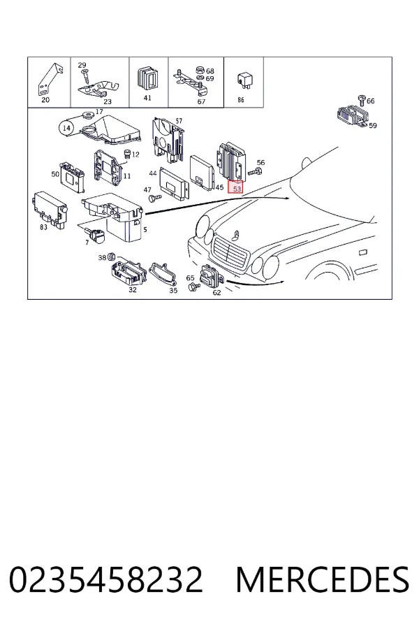 A0235458232 Mercedes Мозги двигателя
