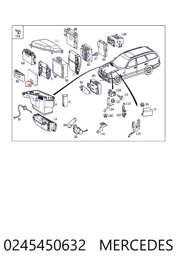 Блок управления ESP 0245450632 Mercedes