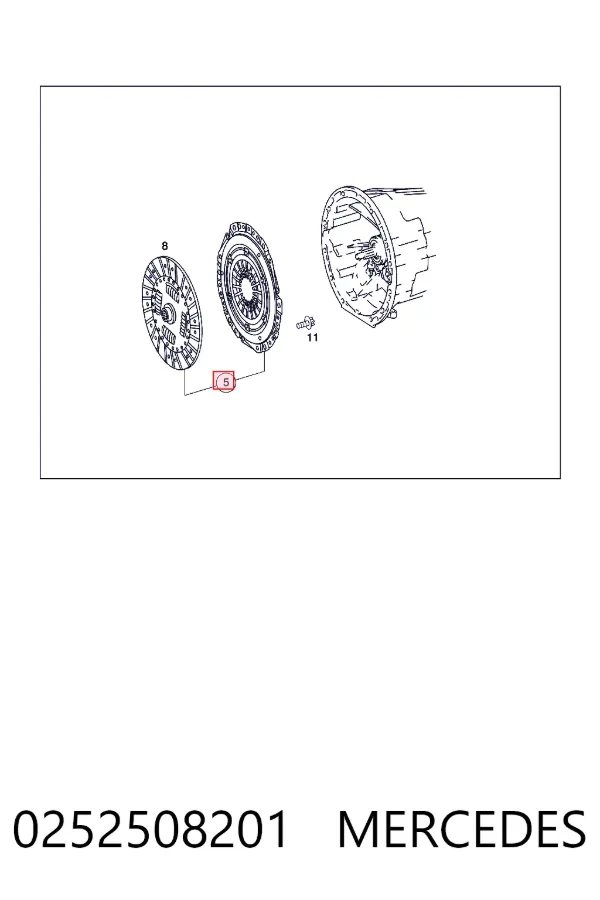 Купить A0252508201 Mercedes Комплект сцепления (диск, корзина, подшипник)
