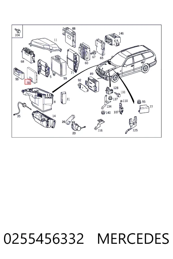 Блок управления ESP Mercedes A0255456332 цена, от 90.86 USD