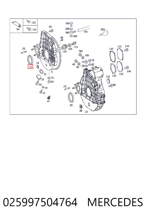 Купить A0259975047 Mercedes Сальник коленвала задний