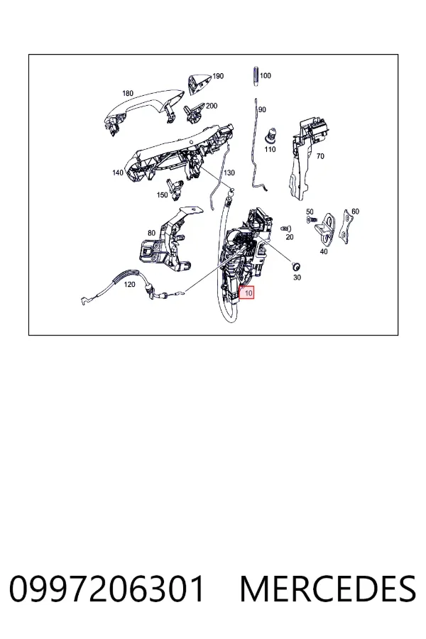 Замок водительской двери A0997206301 Mercedes