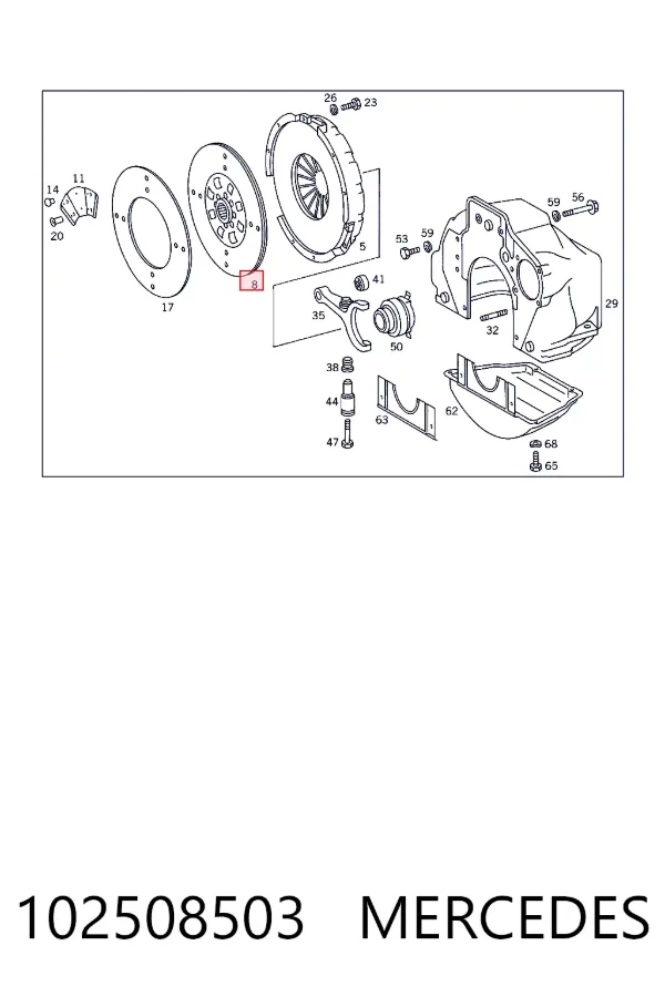 Диск сцепления Mercedes A0102508503
