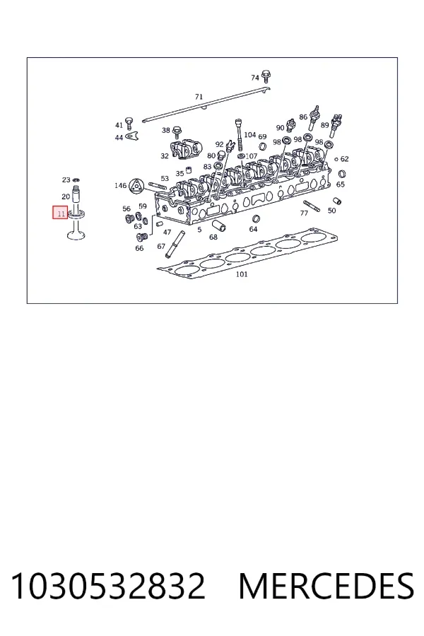 Седло клапана выпускного Mercedes A1030532832 цена, от 49.66 USD