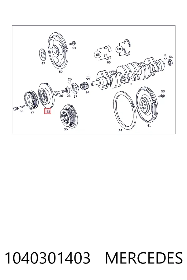 Шкив коленвала 1040301403 Mercedes
