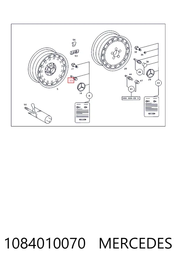 Колесный болт 1084010070 Mercedes