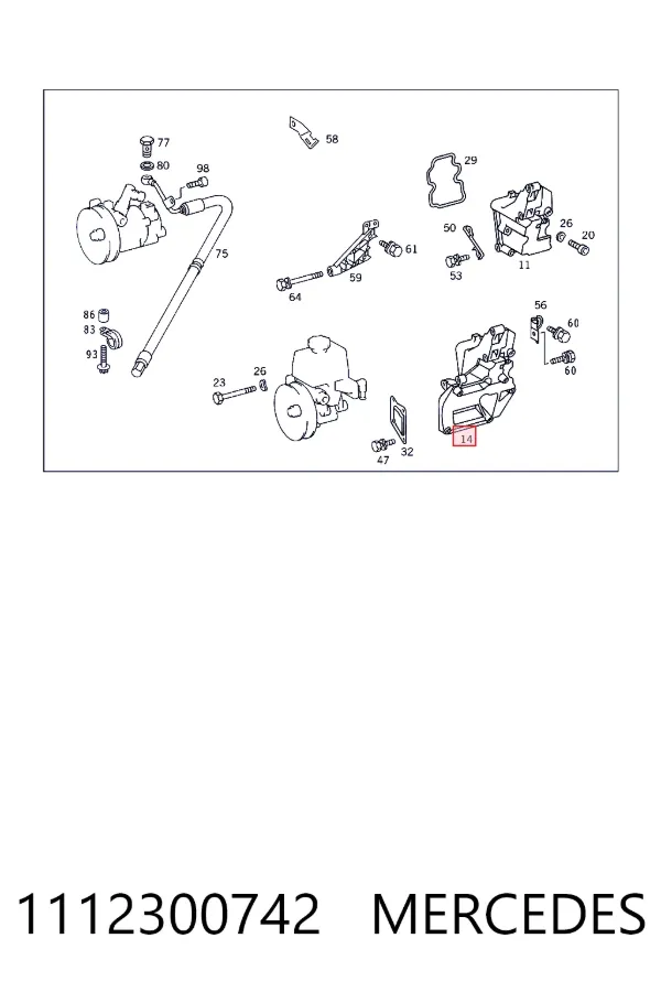 Кронштейн насоса ГУР R1112360330 Mercedes