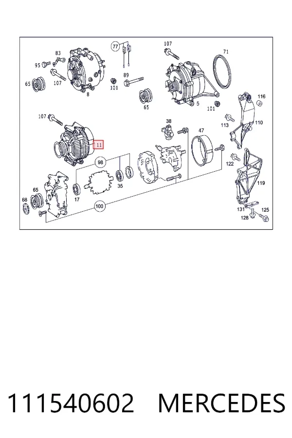 Генератор A0111540602 Mercedes