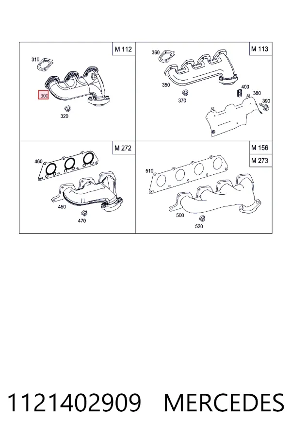 A1121402909 Mercedes Коллектор выпускной, левый