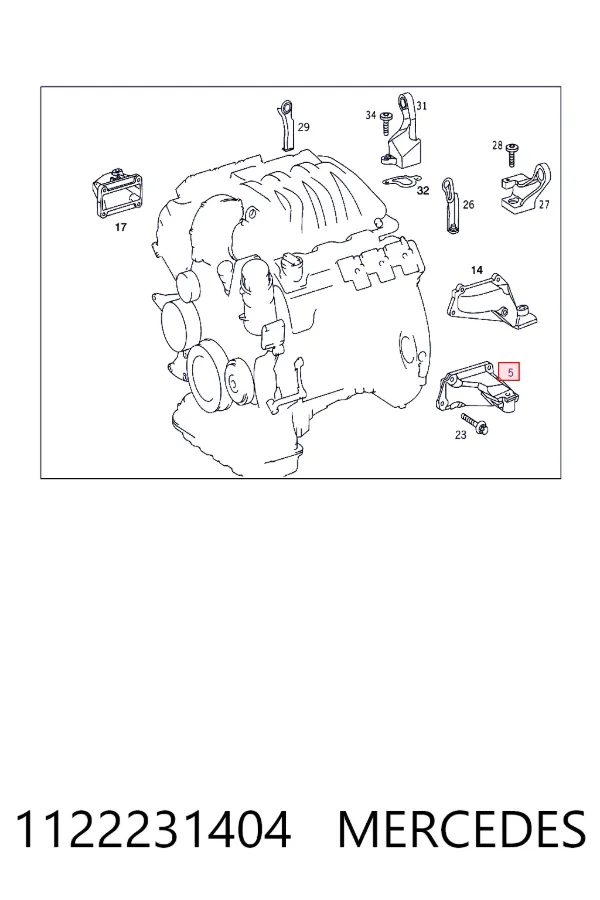 A1122231404 Mercedes Кронштейн подушки (опоры) двигателя левой