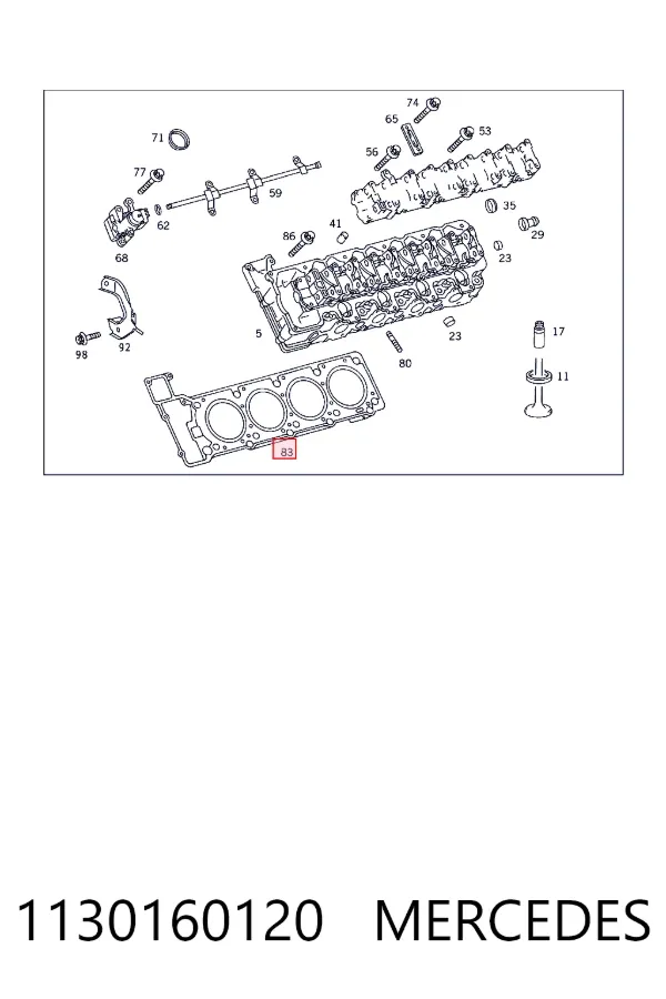 Правая прокладка ГБЦ 1130160120 Mercedes