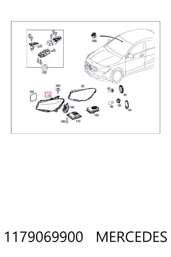 A1179069900 Mercedes Фара передняя правая