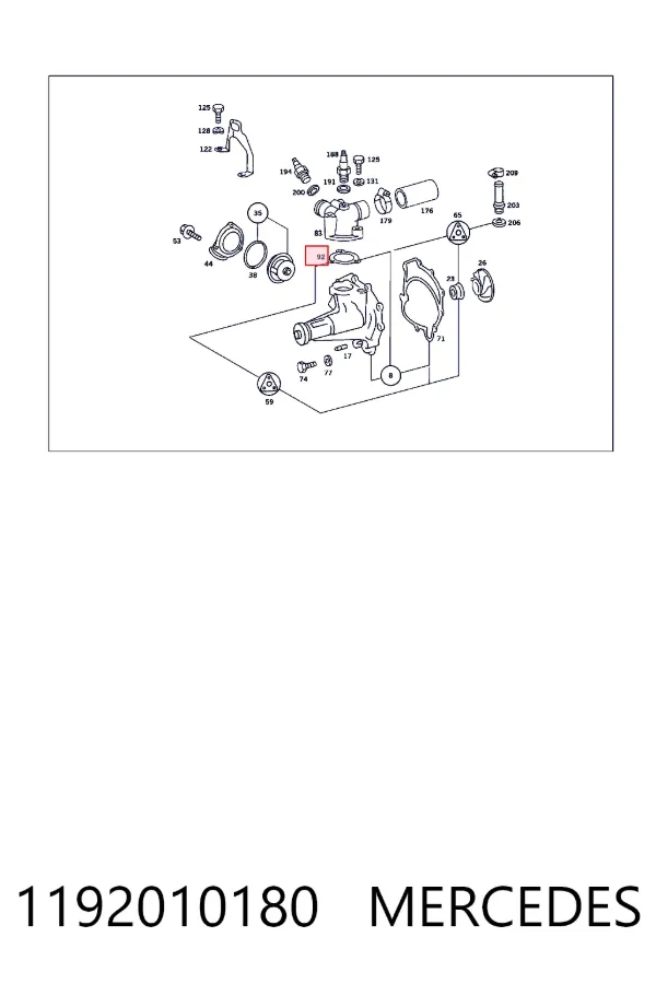 Прокладка помпы Mercedes A1192010180
