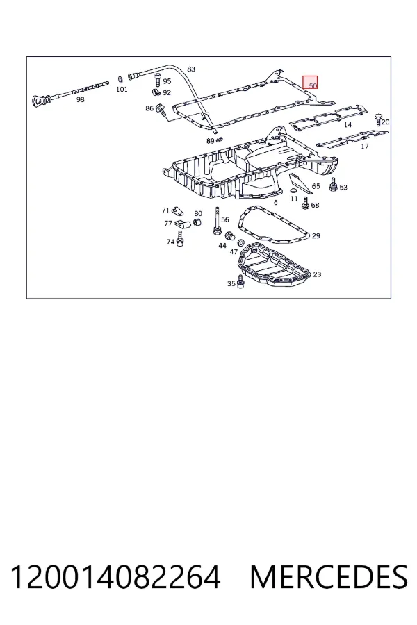 Купить A1200140822 Mercedes Прокладка поддона картера