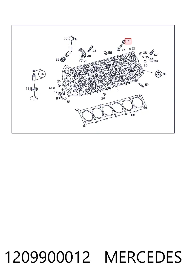 Болт головки блока цилиндров, ГБЦ Mercedes A1209900012 цена, от 16.62 USD