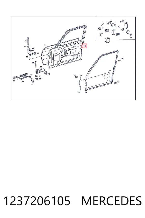 Дверь передняя левая 1237206105 Mercedes