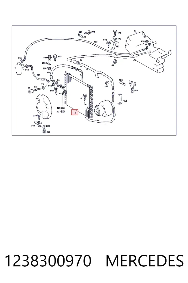 Купить A1238300970 Mercedes Радиатор системы охлаждения кондиционера