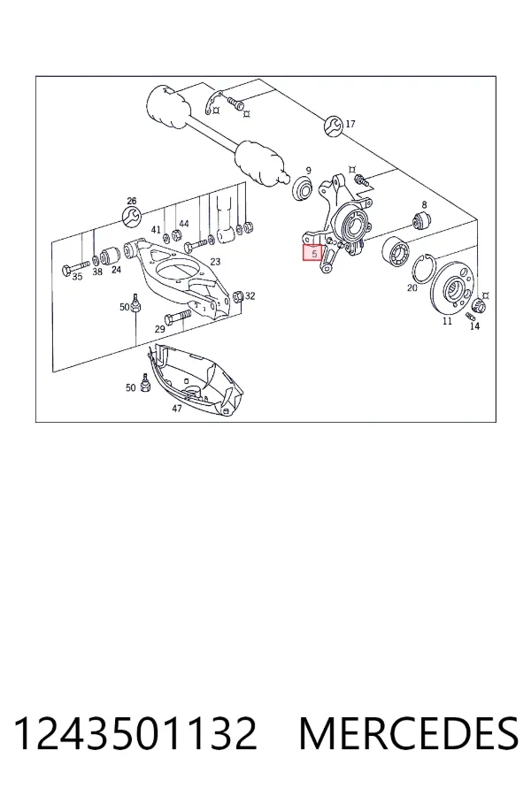 Цапфа поворотная правая Mercedes A1243501132 цена, от 793.05 USD