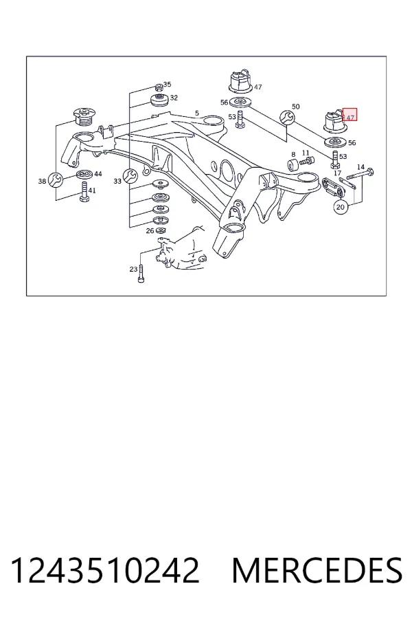 Купить A1243510242 Mercedes Сайлентблок задней балки