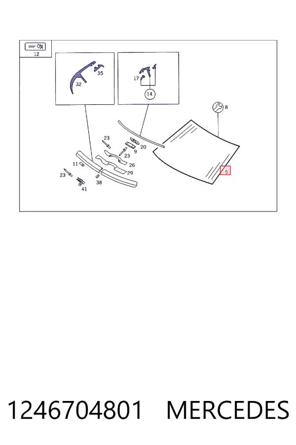 Лобовое стекло 1246704801 Mercedes