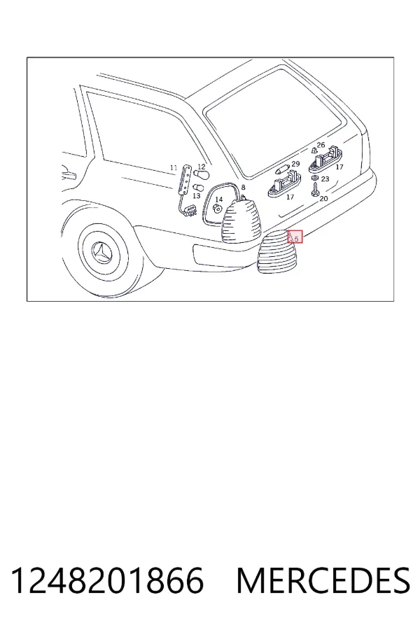 Задний фонарь Mercedes E S124