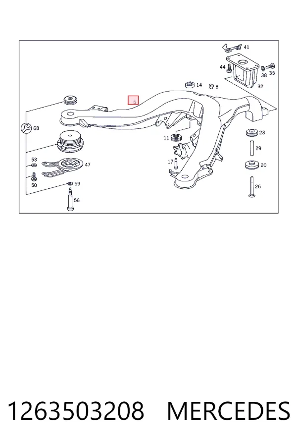 Балка задней подвески поперечная Mercedes A1263503208 цена, от  