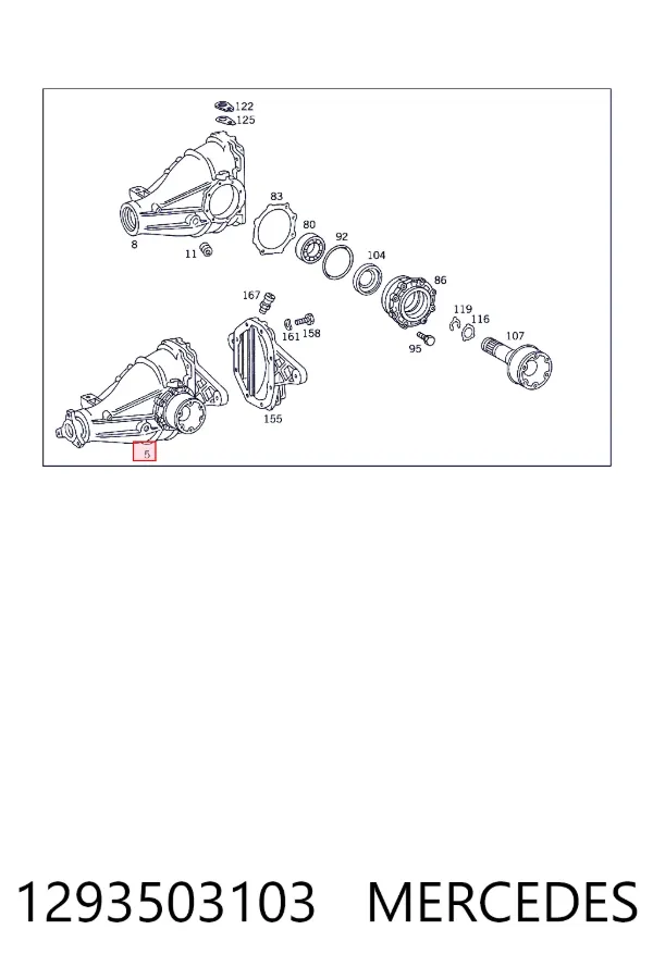 A1293503103 Mercedes Редуктор моста заднего