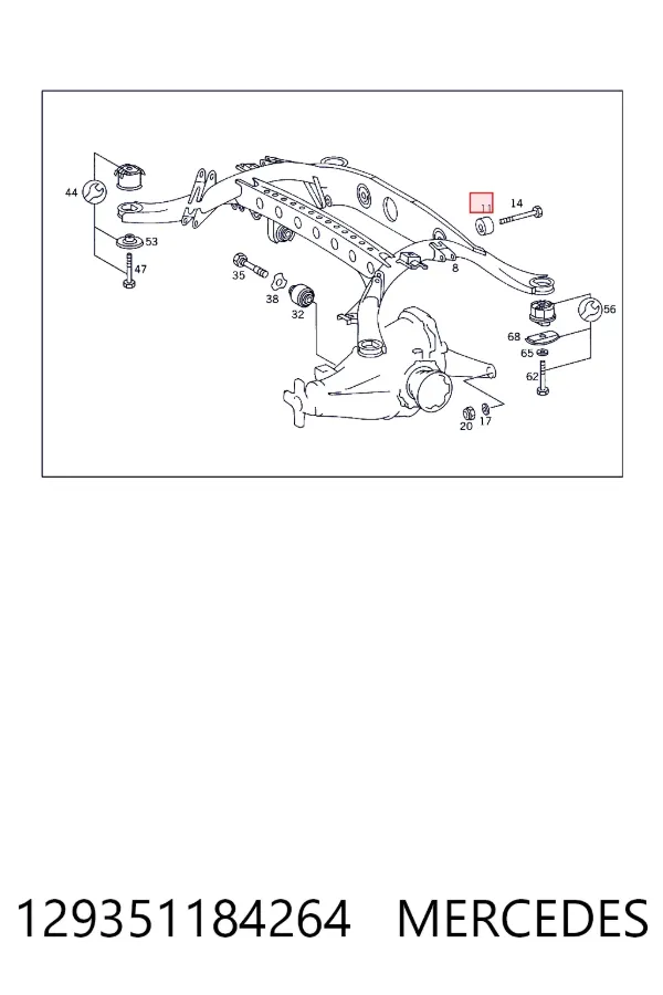 Сайлентблок задней балки 129351184264 Mercedes