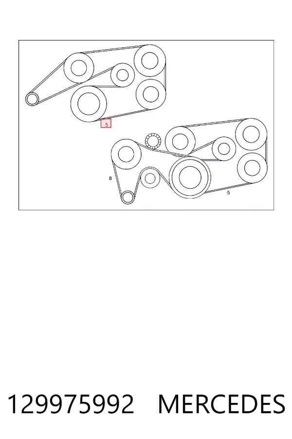 Клиновый ремень Mercedes A0129975992 цена, от 13.52 USD