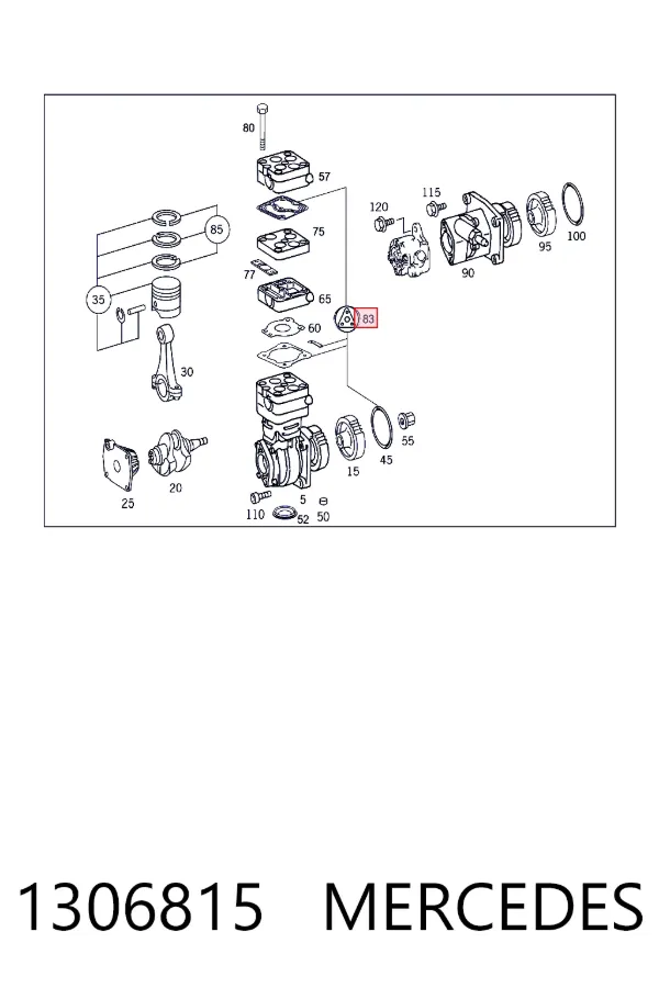 Купить A0001306815 Mercedes Прокладка компрессора