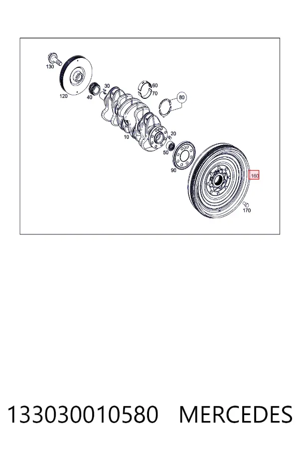 Купить A1330300105 Mercedes Маховик с зубчатым ободом