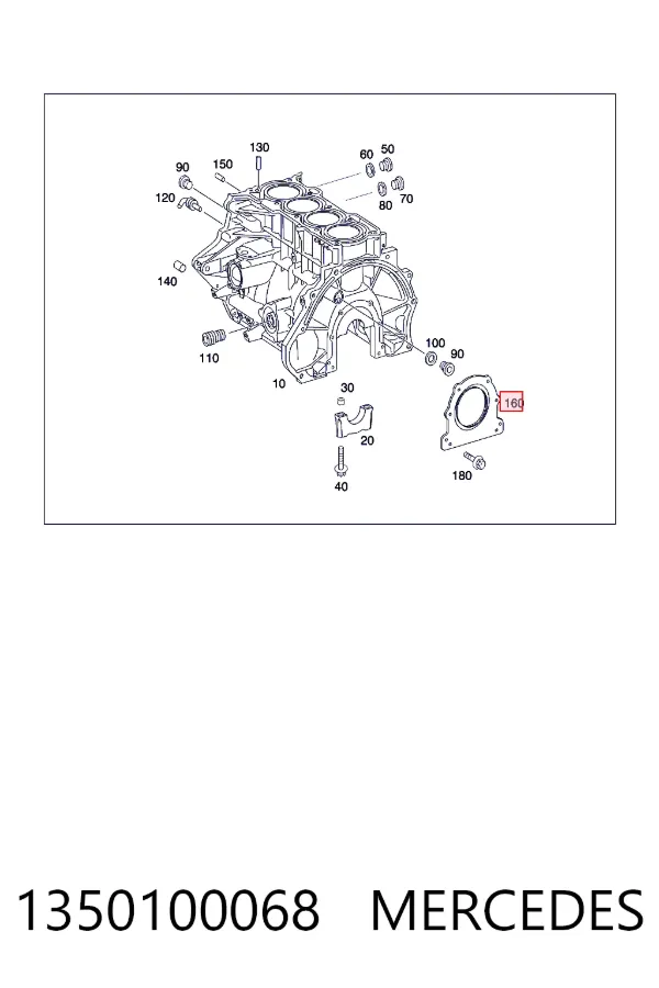 Сальник коленвала задний 1350100068 Mercedes
