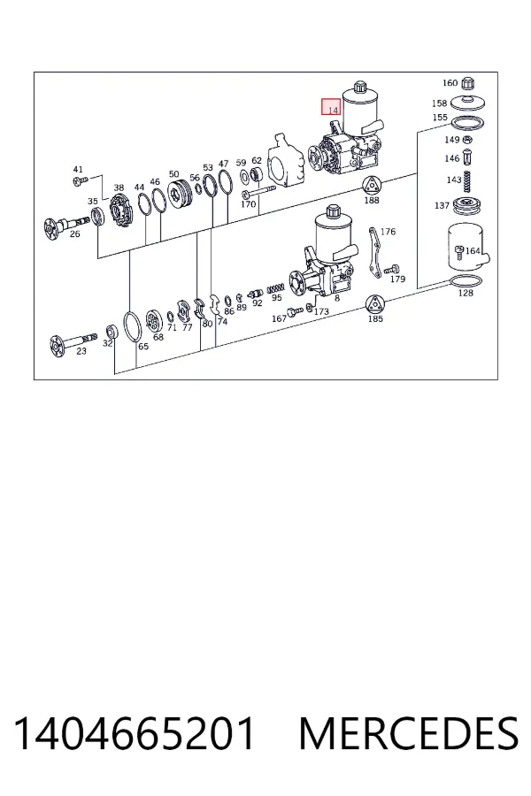 Насос гидравлики Mercedes A1404665201 цена, от 177.63 USD