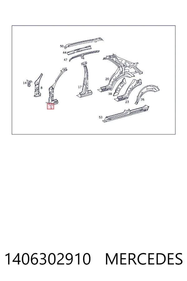 Стойка кузова передняя левая Mercedes A1406302910 цена, от  