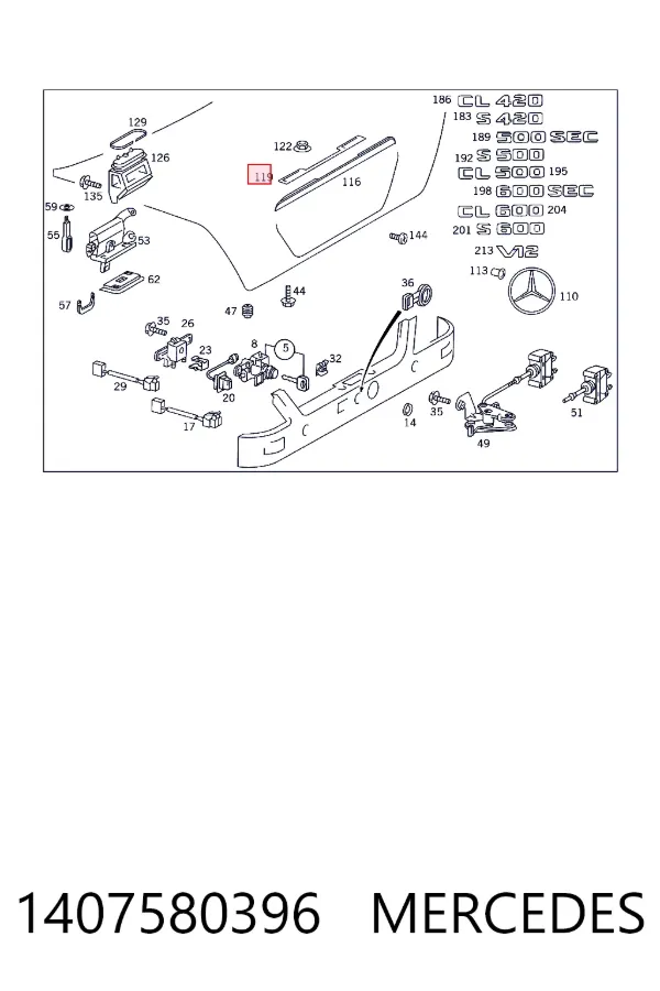  Mercedes A1407580396 цена, от 63.24 USD