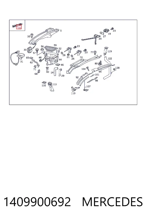 A1409900692 Mercedes Крепление утеплителя капота