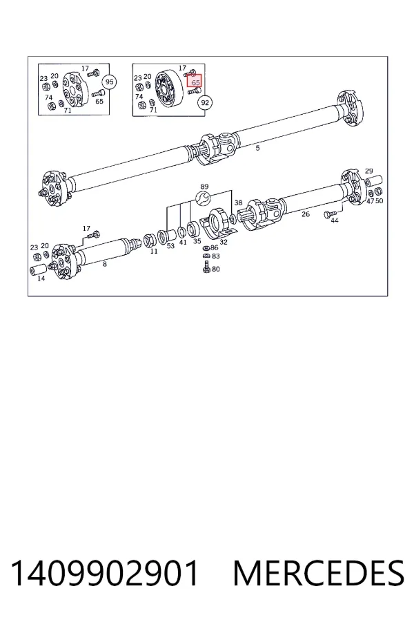 A1409902901 Mercedes Болт крепления скобы кардана