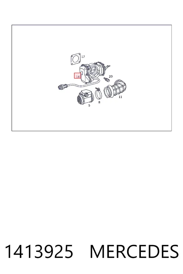 Купить A0001413925 Mercedes Блок дроссельной заслонки