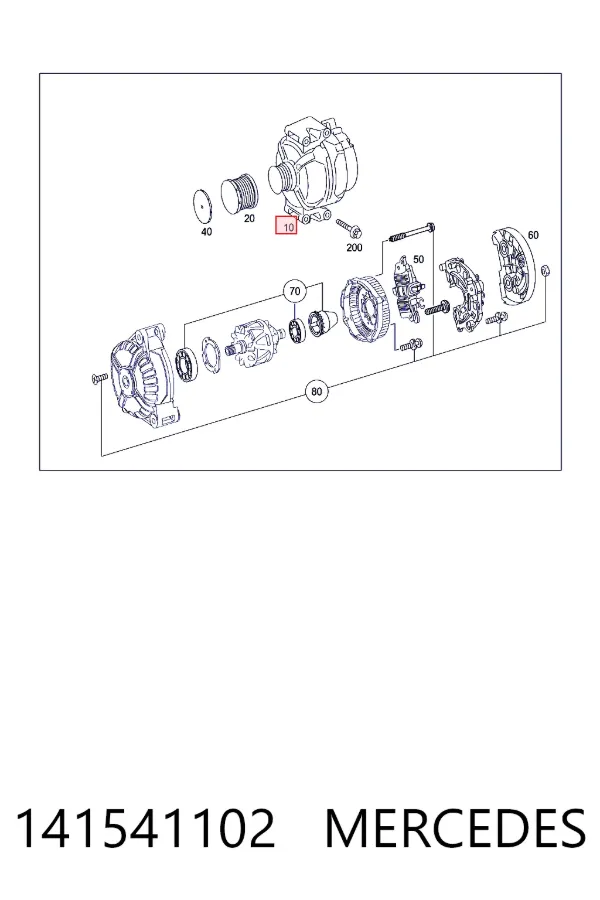 Автомобильный генератор Mercedes A0141541102 цена, от 98.76 USD