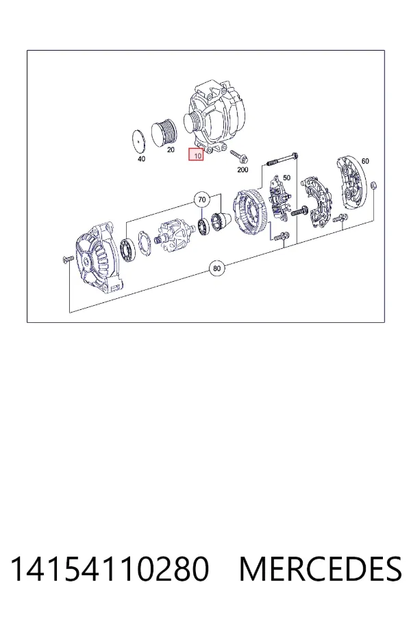 Генератор автомобиля Mercedes A0141541102