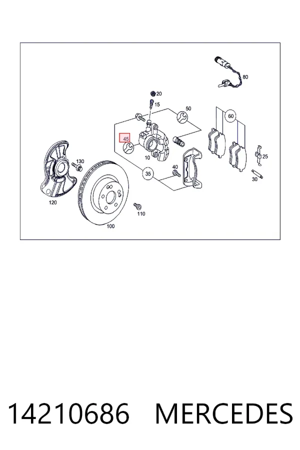 A0014210686 Mercedes Ремкомплект суппорта тормозного, переднего