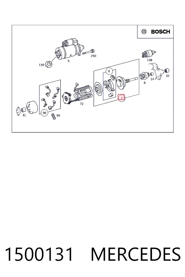 Бендикс стартера A0001500131 Mercedes