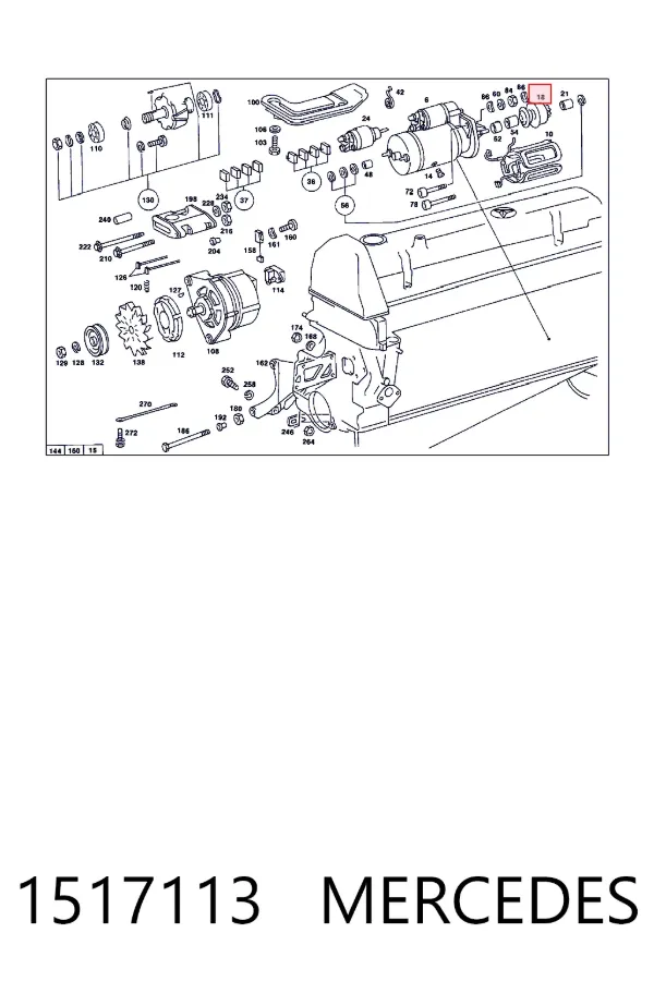 Купить A0001517113 Mercedes Бендикс стартера